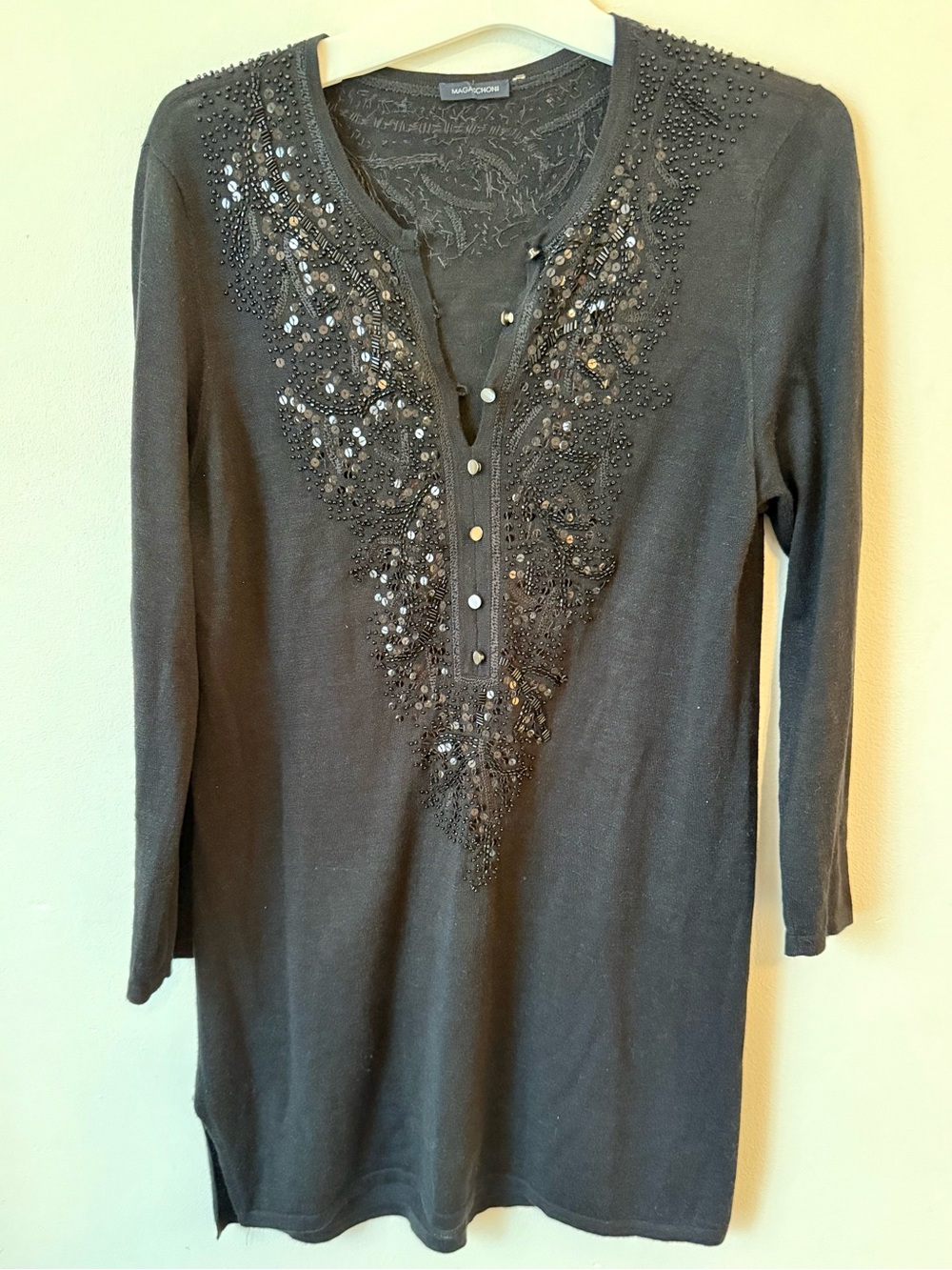 Magaschoni Embellished Tunic Top